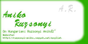 aniko ruzsonyi business card